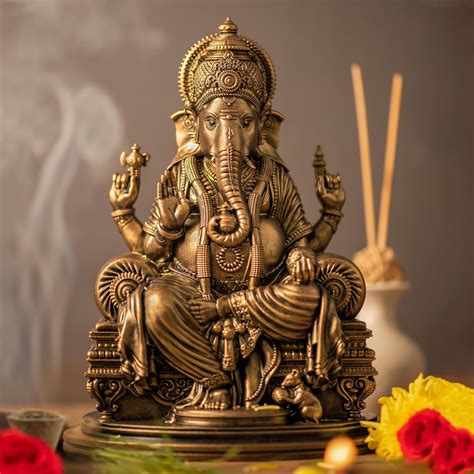 silaii lord ganesha divine sculpture  inches handmade home decor