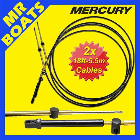 2 X 18ft 55m Mercury Mercruiser Boat Throttle Control Cable Outboard