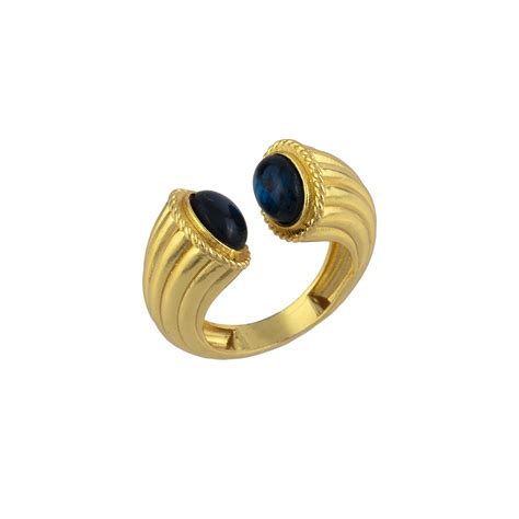 deep blue ring bloom jewelry