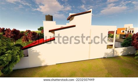 Two Storey House Exterior Design 3d Stock Illustration 2232507449 | Shutterstock