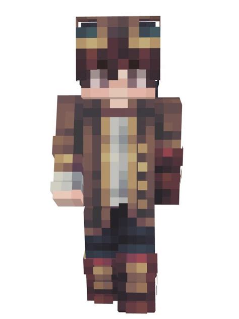 An Image Of A Minecraft Male Character In Brown And Black Clothes