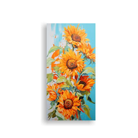 Cuadro Elegante De Girasoles Naranjas En Lienzo Decocuadros