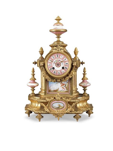 Bonhams A Late 19th Century French Gilt Metal And Sevres Style Porcelain Inset Mantel Clock In