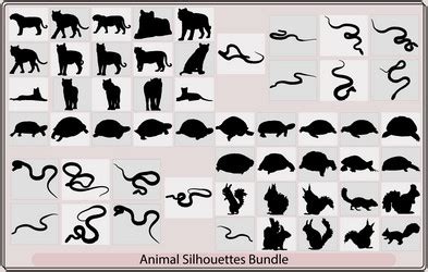 Silhouettes of animals animalszoo animals Vector Image