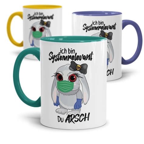 Freche Hasi Tasse Mit Spruch Systemrelevant Tassendruck 10 95