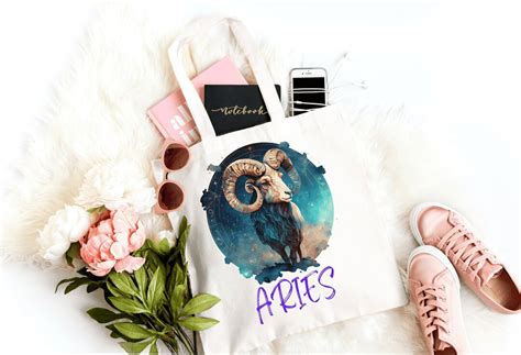 Aries Zodiac Sign Tote Bag Horoscope Aries Tote Bag Aries Etsy