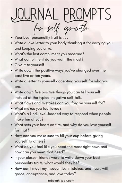 Baby Journal Prompts For Self Improvement