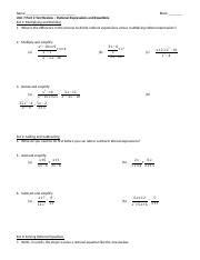 Test Review For Rational Expressions And Equations Multiplying