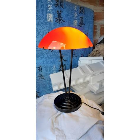 Lampe Vintage En Opaline Orange Et Blanche Noir Orange Fer Opaline