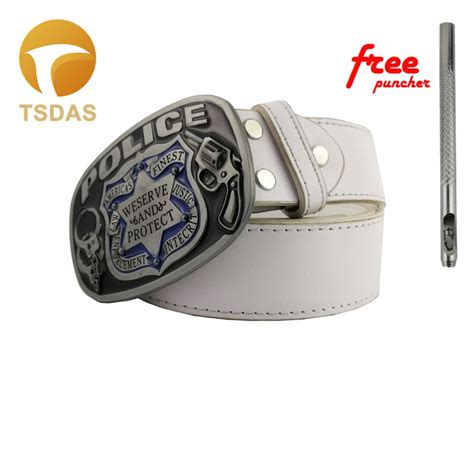 Colorful POLICE Pistol Handcuffs Metal Belt Buckle Suitable 4cm Wide ...