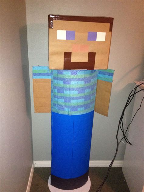 Minecraft Life Size Steve Cardboard Boxes Wrapping Paper And