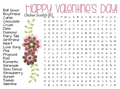 Printable Valentine Word Search