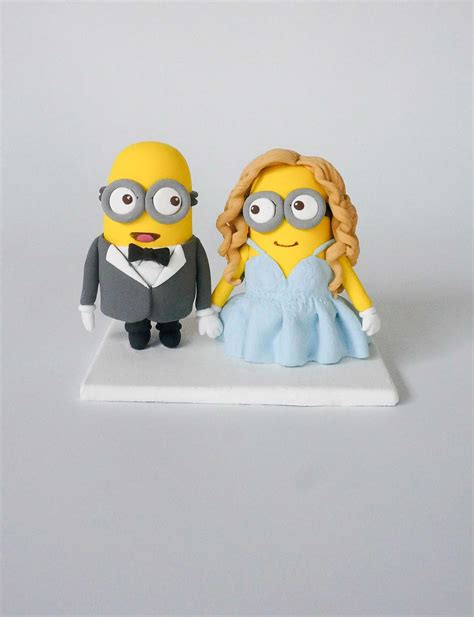 World Cake Topper. Minion Bride & Groom wedding cake topper, Blue ...