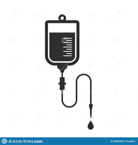 Icono Del Vector Del Bolso De La Sangre Del Intravenoso Ilustraci N Del