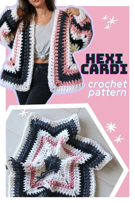 Super Chunky Hexagon Cardigan Free Crochet Pattern The Snugglery