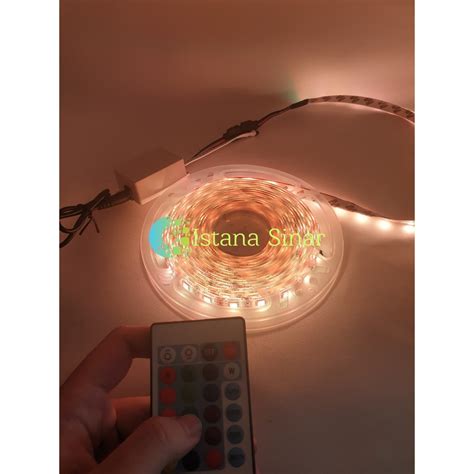 Jual Lampu Led Strip RGB Warna Warni 5 METER Komplit Set Adaptor Remote