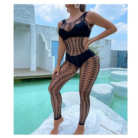 One Piece Fishnet Bodystocking Sexy Lingerie Women Full Body Stocking