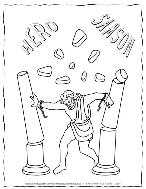 Samson Bible Coloring Page Coloring Pages