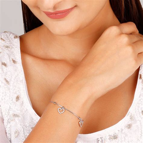 Buy GIVA Sterling Silver Hearty Love Bracelet For Women And Girls Online