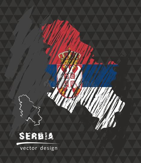 Mapa Nacional Del Dibujo Del Vector De Serbia En El Fondo Blanco