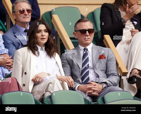 Daniel Craig and Rachel Weisz in the royal box on day fourteen of the 2023 Wimbledon ...