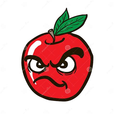 Freehand Drawn Angry Apple Stock Illustration Illustration Of