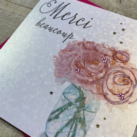 Merci Beaucoup French Thank You Card French Wording Etsy