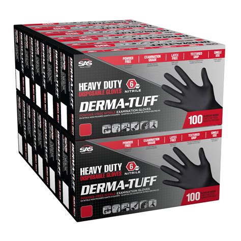 Derma Tuff Case Of Derma Tuff Pf Exam Nitrile Mil Glove Size L