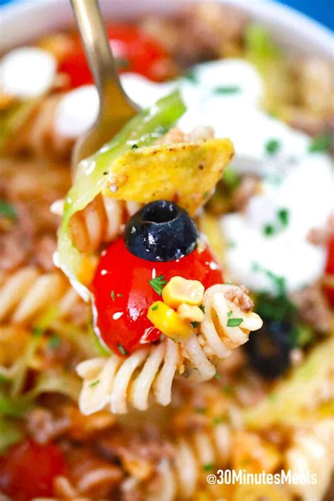 Taco Pasta Salad Recipe Minutes Meals