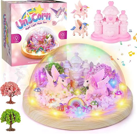 Wit Work Mädchen Einhorn Terrarium Spielzeug DIY Einhorn Nachtlicht