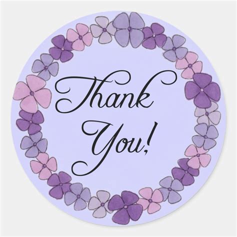 Floral Thank You Stickers Zazzle