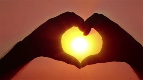 Shining Heart Hands Shaping Heart Light Of Love Royalty Free Video