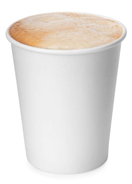 Taza De Café De Papel Desechable Con Espuma Aislada Sobre Fondo Blanco