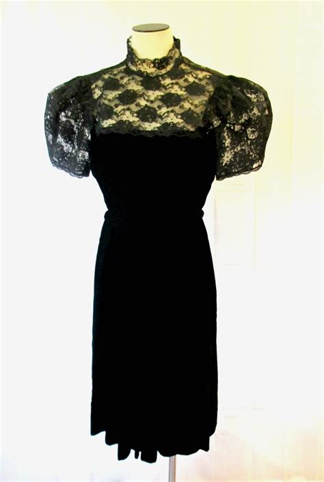 Vintage Velvet Lace Party Dress By Nipon Boutique 197… Gem