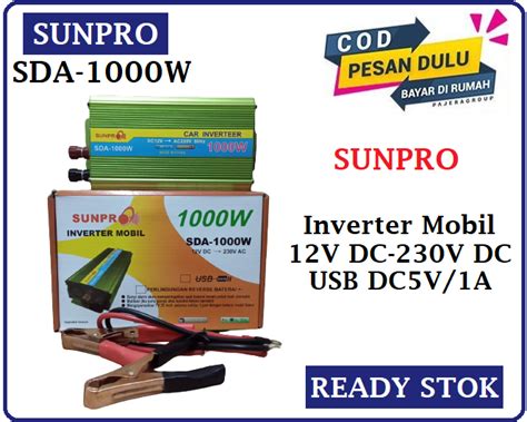 Power Inverter Sunpro SDA 1000w Inverter Mobil 1000w 12v 24v