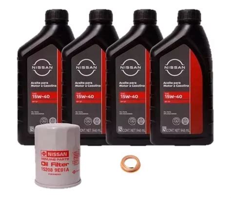 Kit Afinacion Versa Xtrail Aceite Nissan Original 15w40 Envío gratis