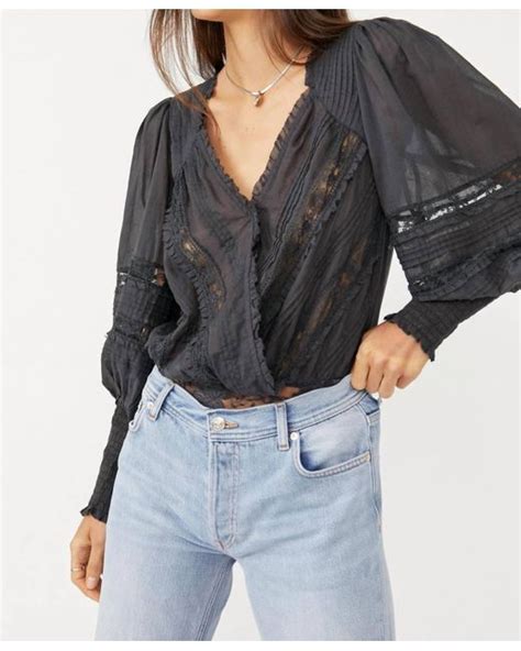 Free People Lace The Eloise Bodysuit In Black Lyst