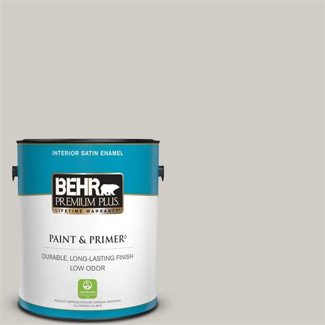 Behr Premium Plus Gal Ppu Chic Gray Satin Enamel Low Odor