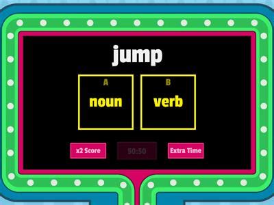 Noun Verb Adjective Game Teaching Resources