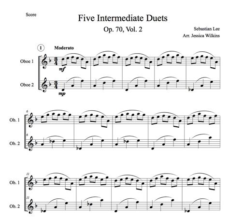 5 Intermediate Oboe Duets Vol 2 Digital Download Jdw Sheet Music