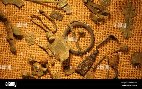 excavated anglo-saxon metalwork from lincolnshire Stock Photo - Alamy