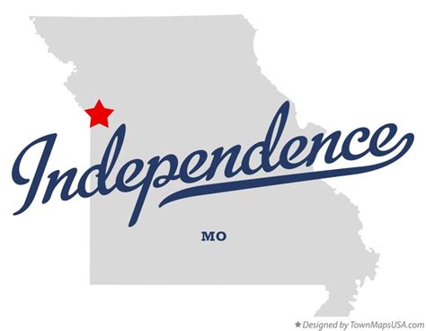 Map of Independence, Jackson County, MO, Missouri