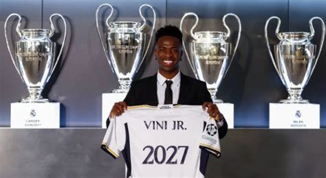 Real Madrid renova o contrato de Vinicius Júnior até 2027 após nove