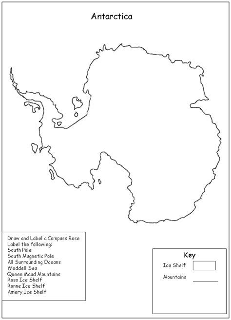 Antarctica Map For Kids Printable