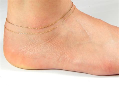 Gold Filled Anklet Gold Filled Ankle Bracelet Double Layer