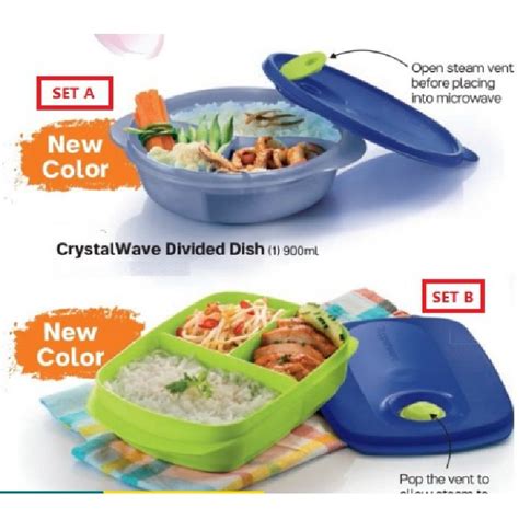 Tupperware Reheatable Divided Lunch Box L Crystalwave Divided Ml