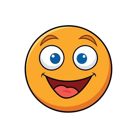 Cute Smiling Emoji With Open Eyes Isolated On White Background 45956211 ...