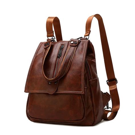 Sac Dos Vintage En Cuir De Vachette Pour Femmes Sacs Dos De Voyage Pour