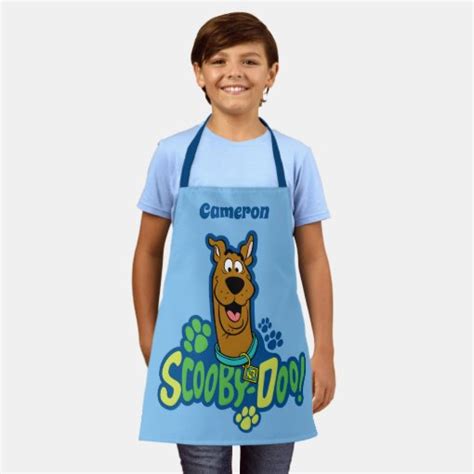 Scooby-Doo Paw Print Character Badge Apron | Zazzle