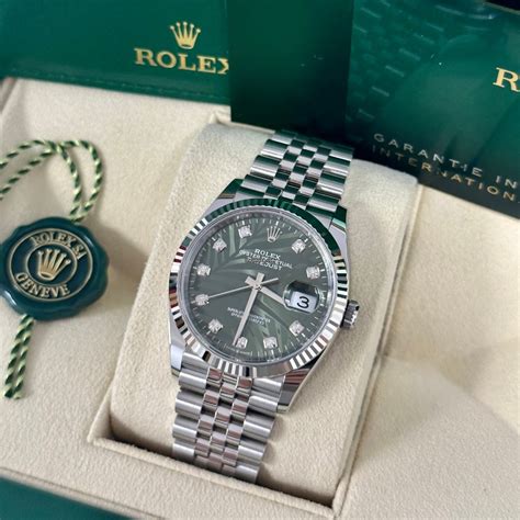 Rolex Datejust 36 Olive Green Palm Diamond Dial New 2023 126234 für 15